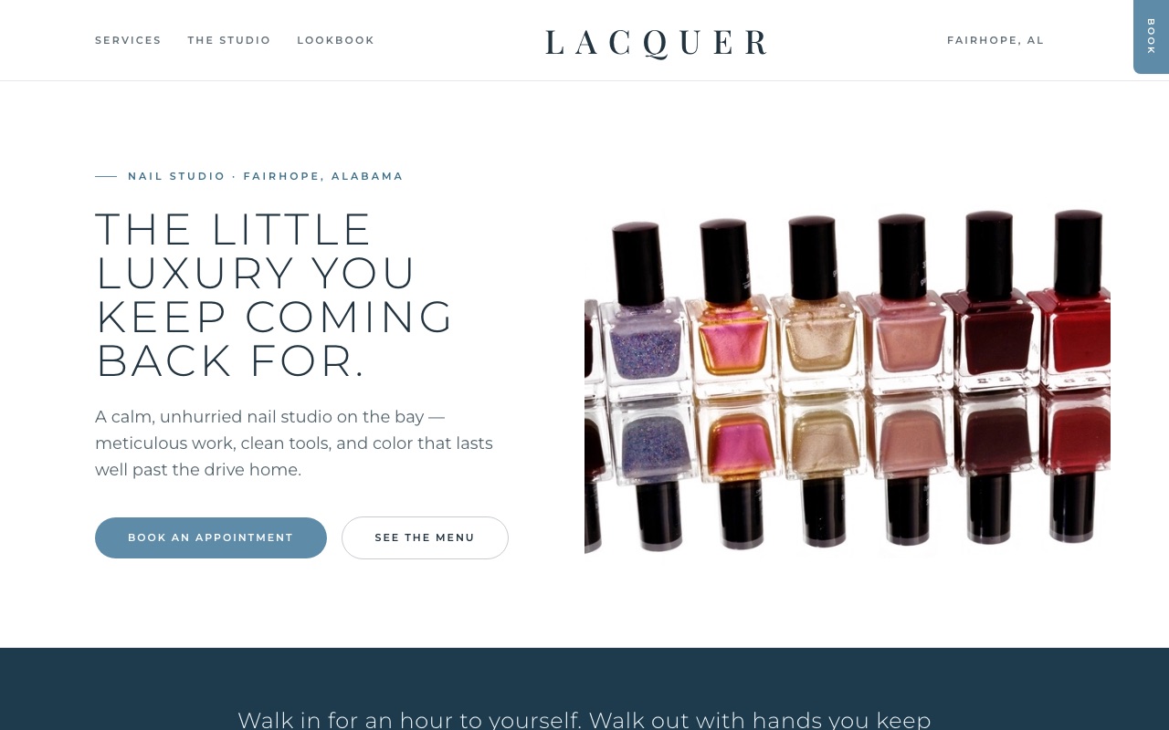 Lacquer Nail Studio website